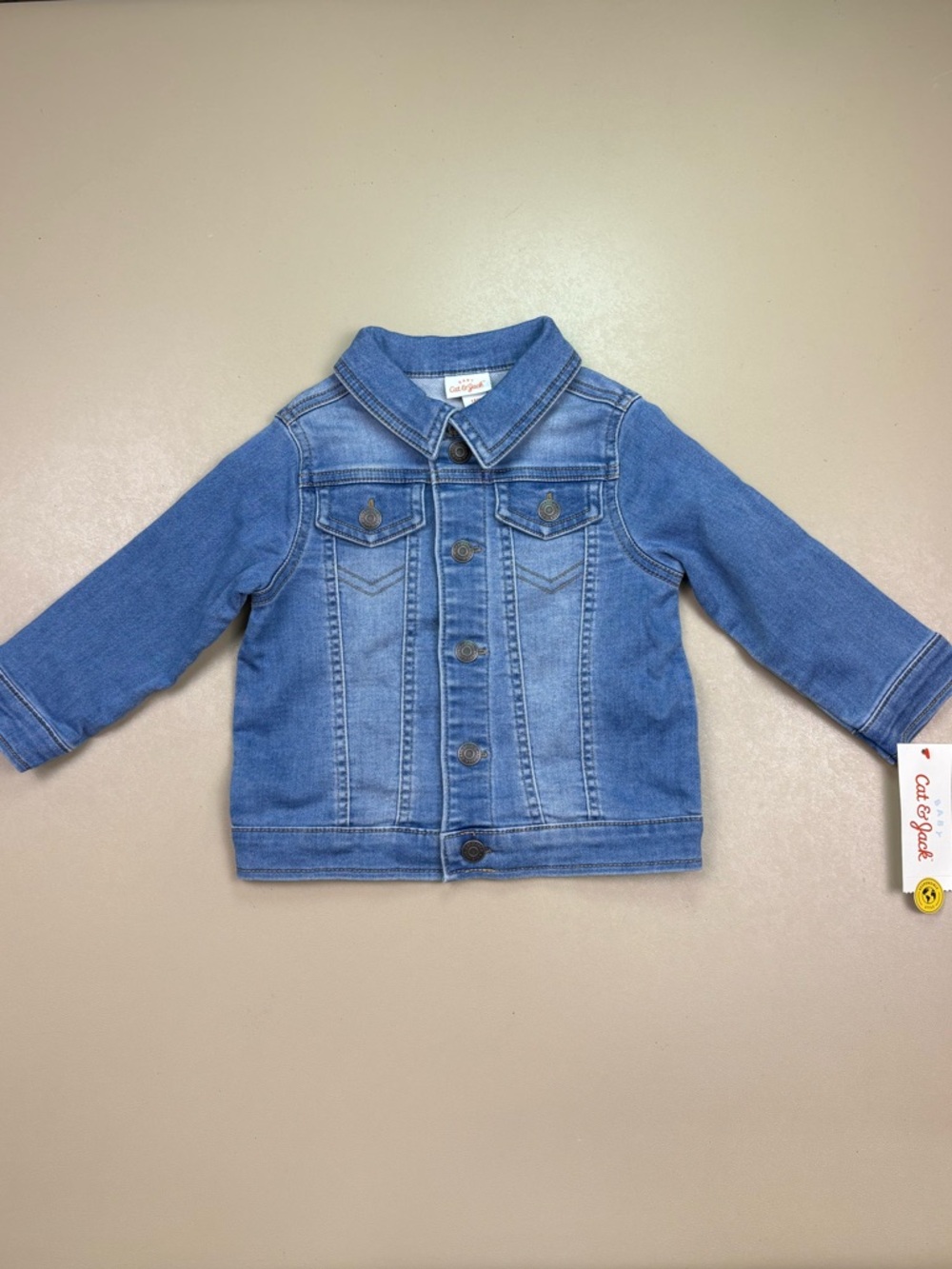 Cat Jack Baby Denim Jacket 18M NWT Light Wash Button Front